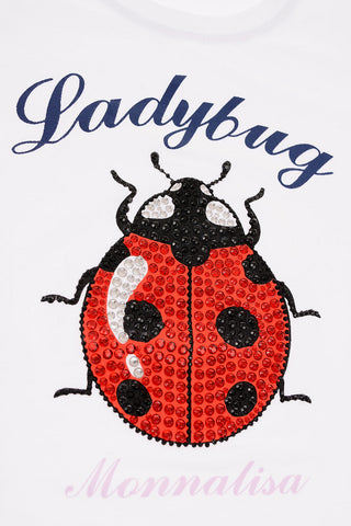 t-shirt girocollo con dettaglio strass