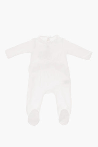 embroidered velvet romper suit