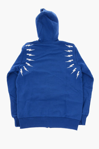 hooded THUNDERBOLT sweatshirt with zip closure