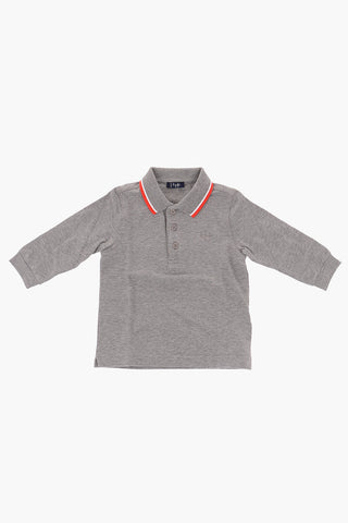 stretch cotton long sleeve polo shirt