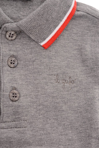 stretch cotton long sleeve polo shirt