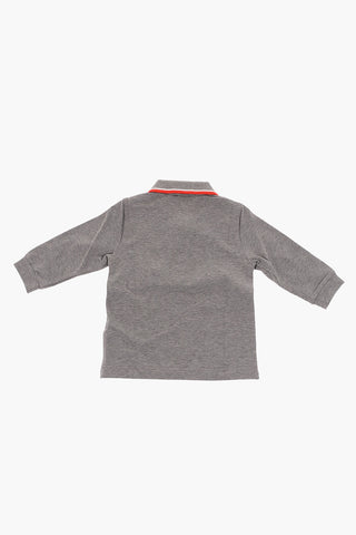 stretch cotton long sleeve polo shirt