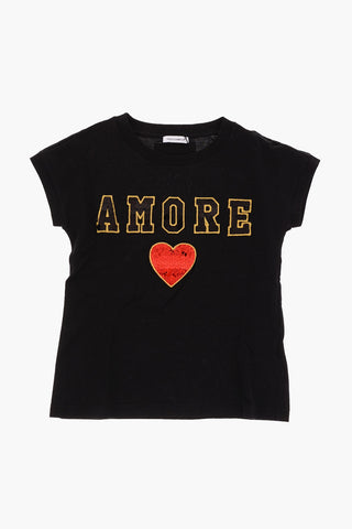 Crew-neck XMAS t-shirt with sequined detail