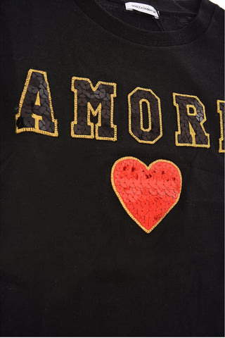 Crew-neck XMAS t-shirt with sequined detail