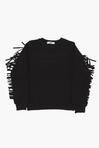 fringed crew-neck sweatshirt