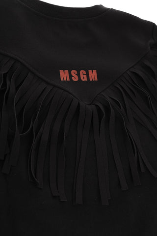 fringed crew-neck sweatshirt