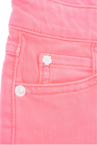 stretch denim shorts with patches