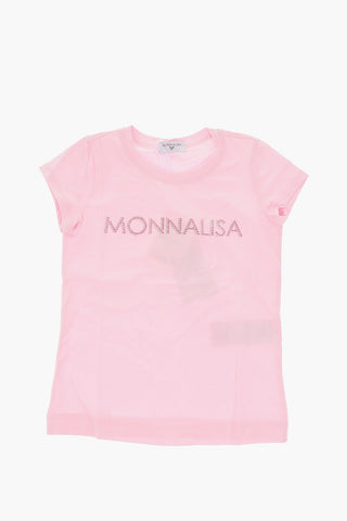 Crew-neck t-shirt with rhinestone embellished