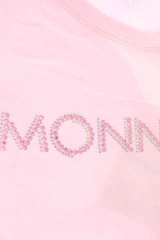 Crew-neck t-shirt with rhinestone embellished