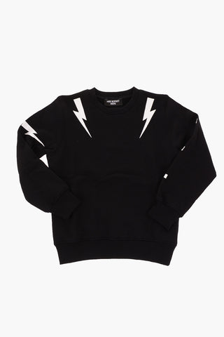 Crew-neck sweatshirt with printed thunderbolt