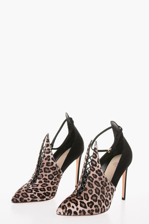 11cm pony and animalier print ALEXIS Ankle-strap D’Orsay pumps