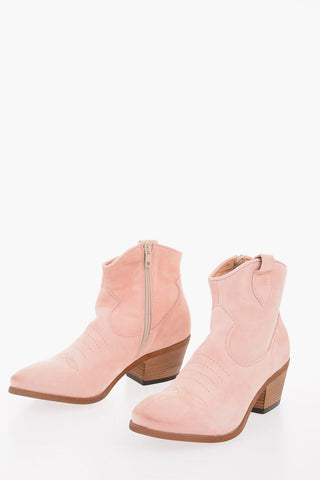 Texani in pelle scamosciata 6 cm