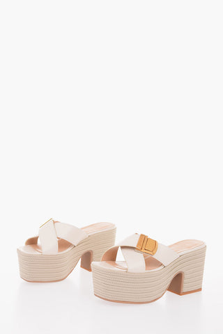 9 cm leather TATANES sandals with plateau