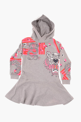Printed Sweat GAYANE dress with hood