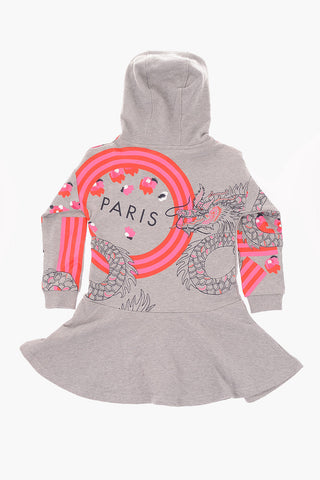 Printed Sweat GAYANE dress with hood