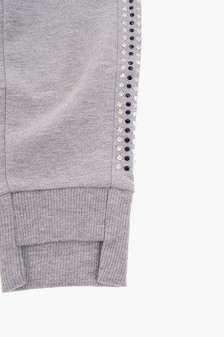 pantalone jogger con strass