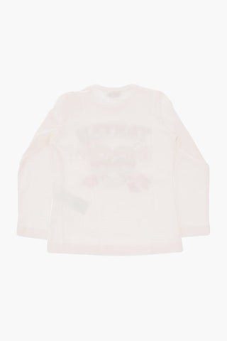 t-shirt stampa floreale con ricamo