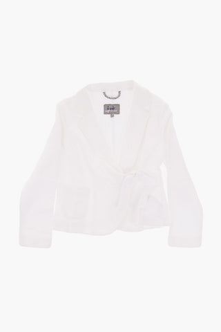 Sweat Wrap blazer with flax details