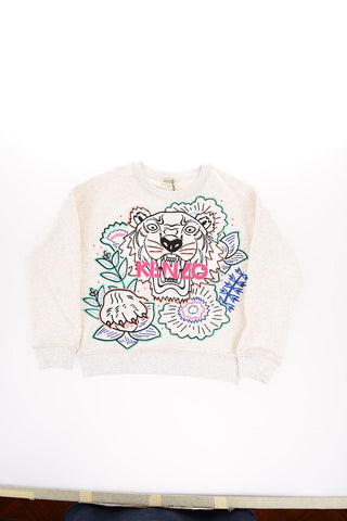 Tiger embroidered crew-neck sweatshirt