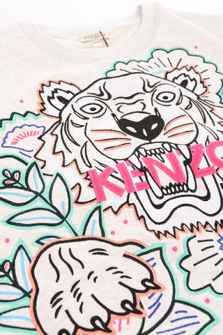 Tiger embroidered crew-neck sweatshirt