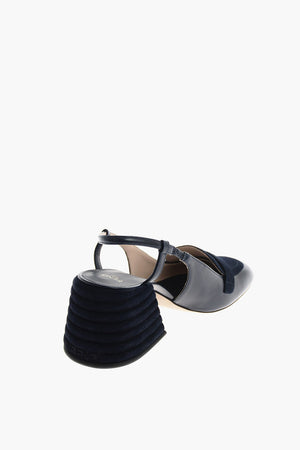 7 cm leather Chunky Heel Slingback pumps