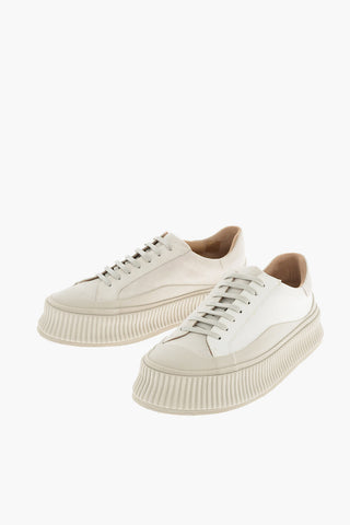 Platform sneaker in pelle scamosciata 5cm