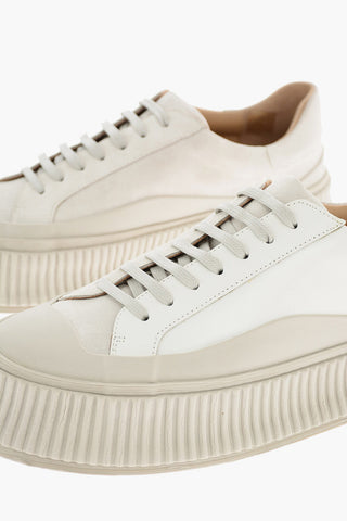 Platform sneaker in pelle scamosciata 5cm