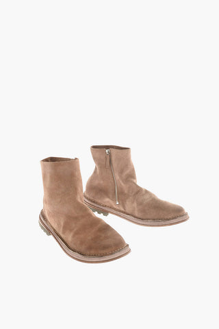 Suede leather FUNGACCIO Ankle boots with zip closure