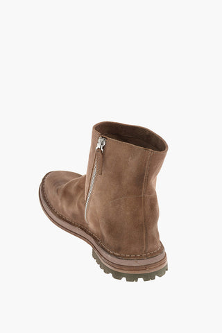 Suede leather FUNGACCIO Ankle boots with zip closure