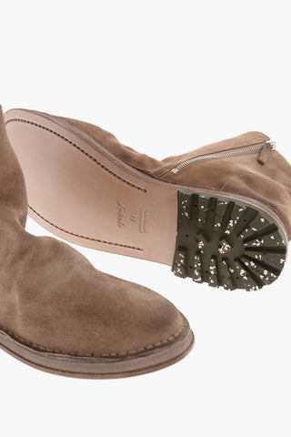 Suede leather FUNGACCIO Ankle boots with zip closure