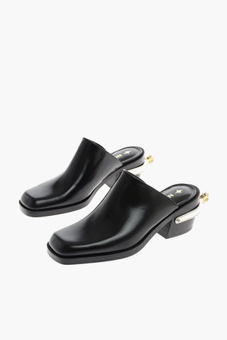 Mules in pelle 6 cm