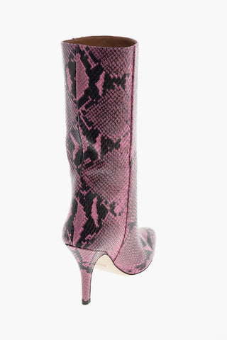 10cm snake print leather boots