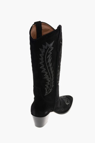 6cm suede leather Western boots