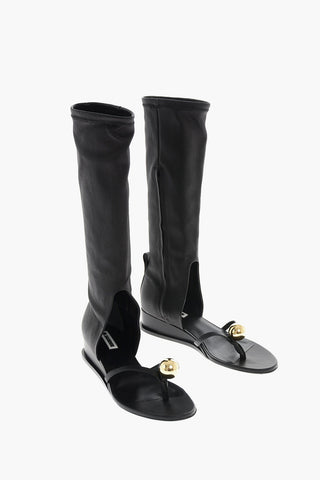 Leather Flip Flop Ankle Boots