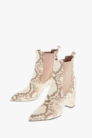 9cm leather and snake print Chelsea boots