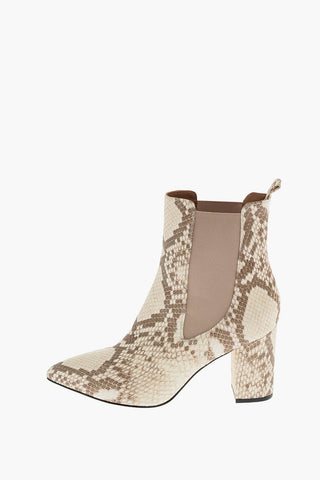 9cm leather and snake print Chelsea boots