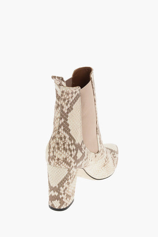 9cm leather and snake print Chelsea boots