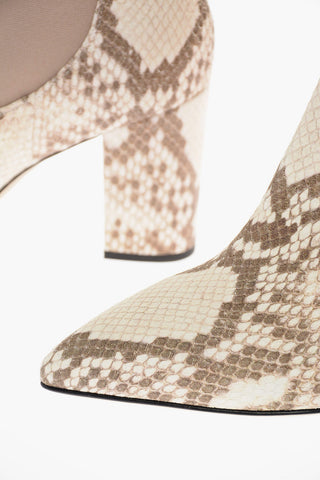 9cm leather and snake print Chelsea boots