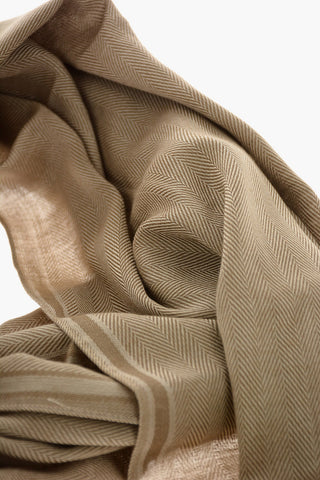 Herringbone Motif Cotton Foulard