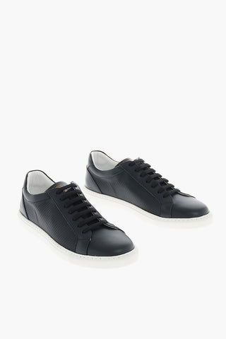 Herringbone Leather Low Sneakers