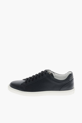 Herringbone Leather Low Sneakers