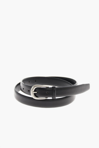 HOMME PLUS Cintura Slim in Pelle Martellata