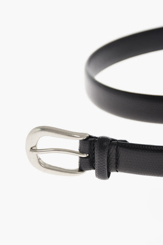 HOMME PLUS Cintura Slim in Pelle Martellata