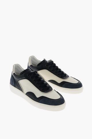 Textile and Leather Low Sneakers