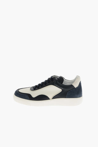 Textile and Leather Low Sneakers