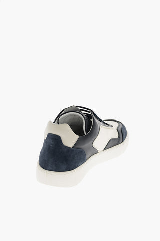 Textile and Leather Low Sneakers