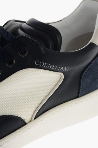 Textile and Leather Low Sneakers