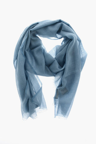 Foulard in Cashmere con Ricamo Logo
