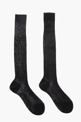 Ribbed Wool Long Socks