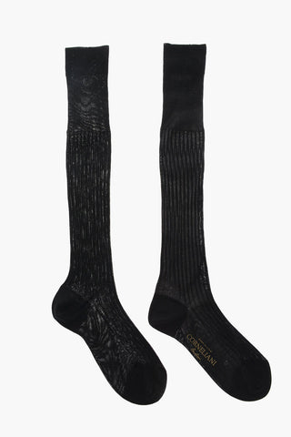 Ribbed Cotton Long Socks